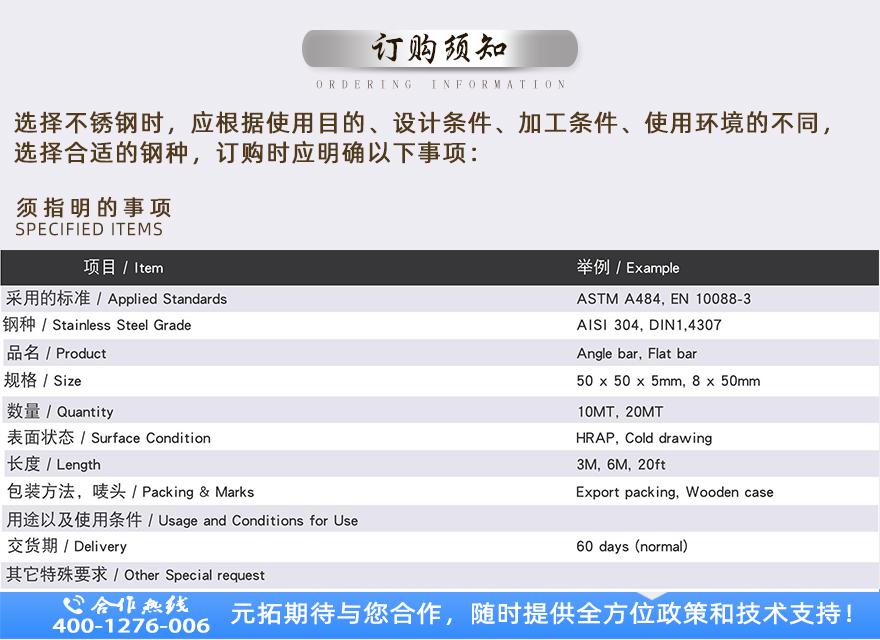 316不銹鋼方鋼訂購需知