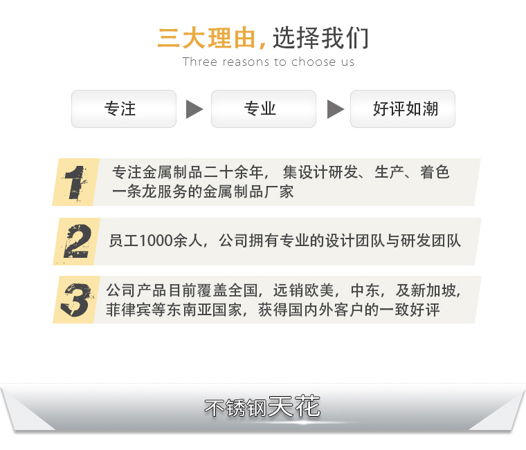 不銹鋼天花吊頂 三大理由，選擇我們 專注 專業(yè) 好評如潮